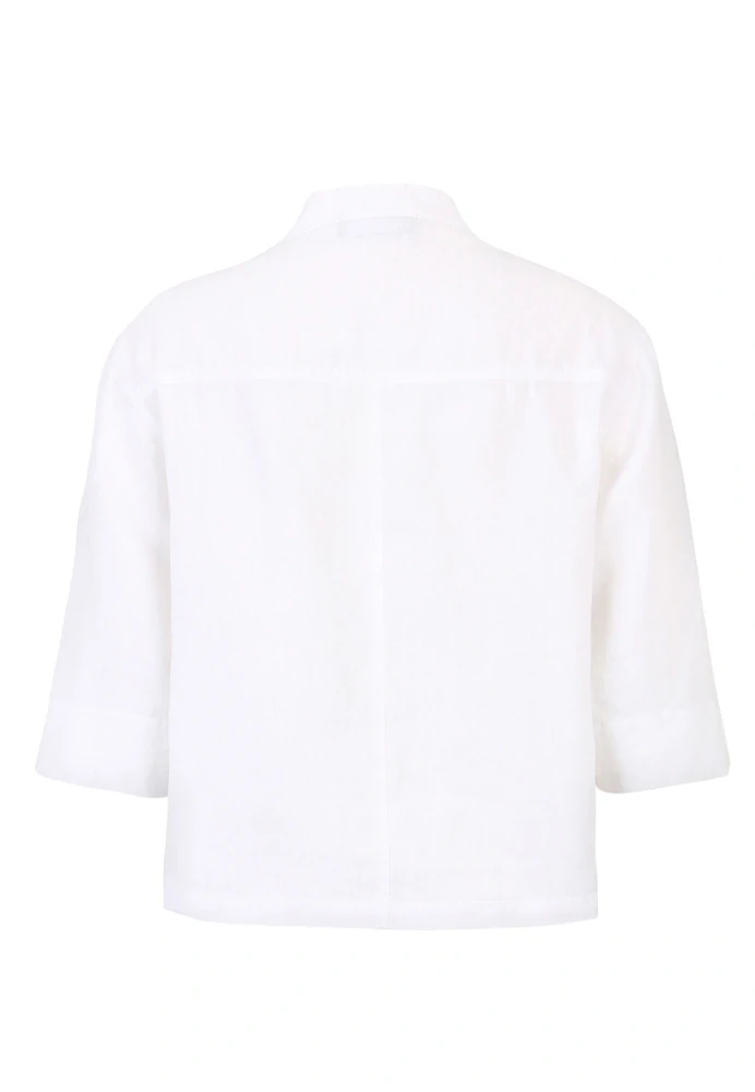 Doris Streich bílá lněná bunda s minimalistickým designem