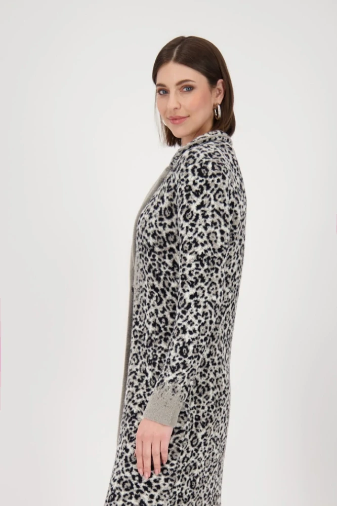 Monari pletený kabát s leopardím vzorem