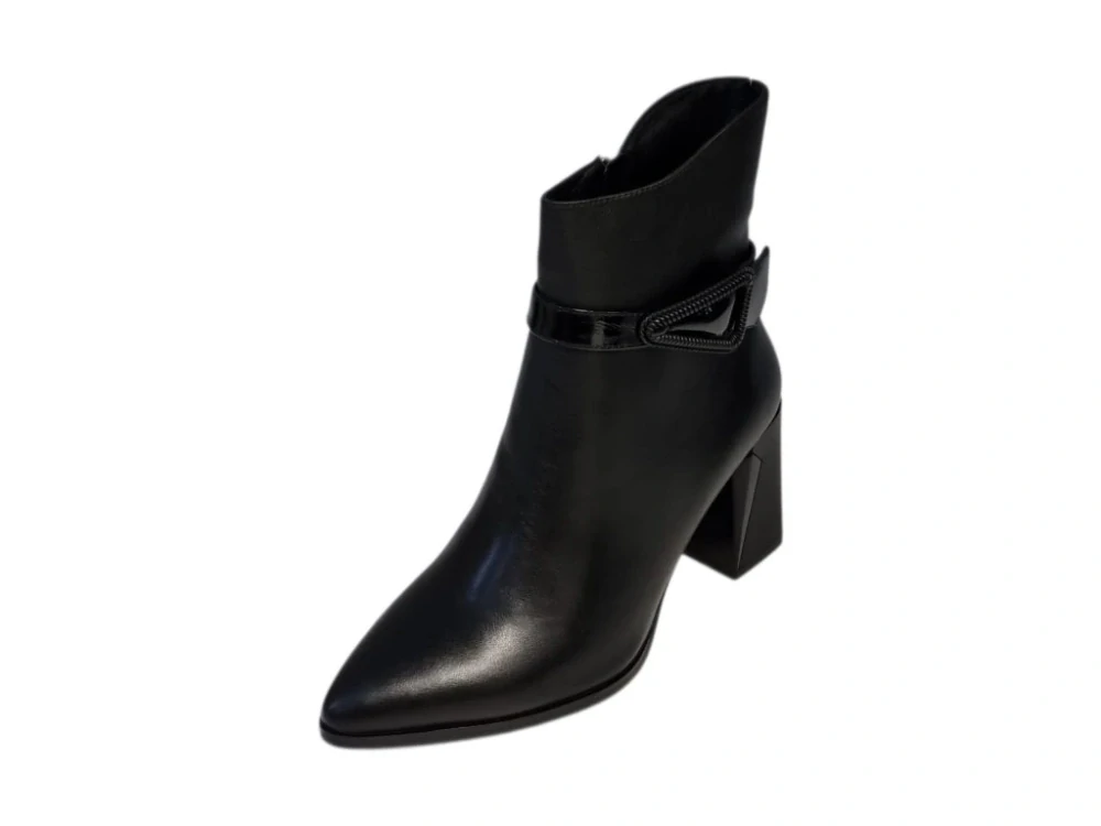 Urban Ladies elegantní černé kotníkové boty s výrazným podpatkem