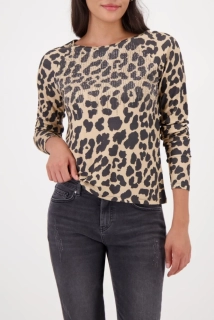 Monari tričko s dlouhým rukávem a leopardím vzorem