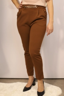Kalhoty hnědé s páskem
